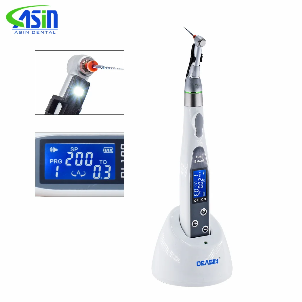 

Dental Wireless Endo Motor Smart 9 Programs with LED Lamp and 16:1 Reduction Contra Angle Endodontic Instrument