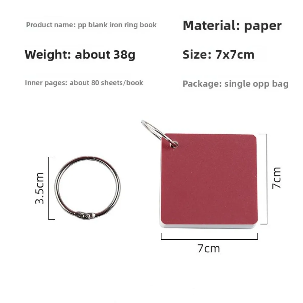 Portable Pocket Memo Pads with Ring 80 Sheets Memory Learning Book Loose Leaf Loose Leaf Notepad for Memory Learning Studying