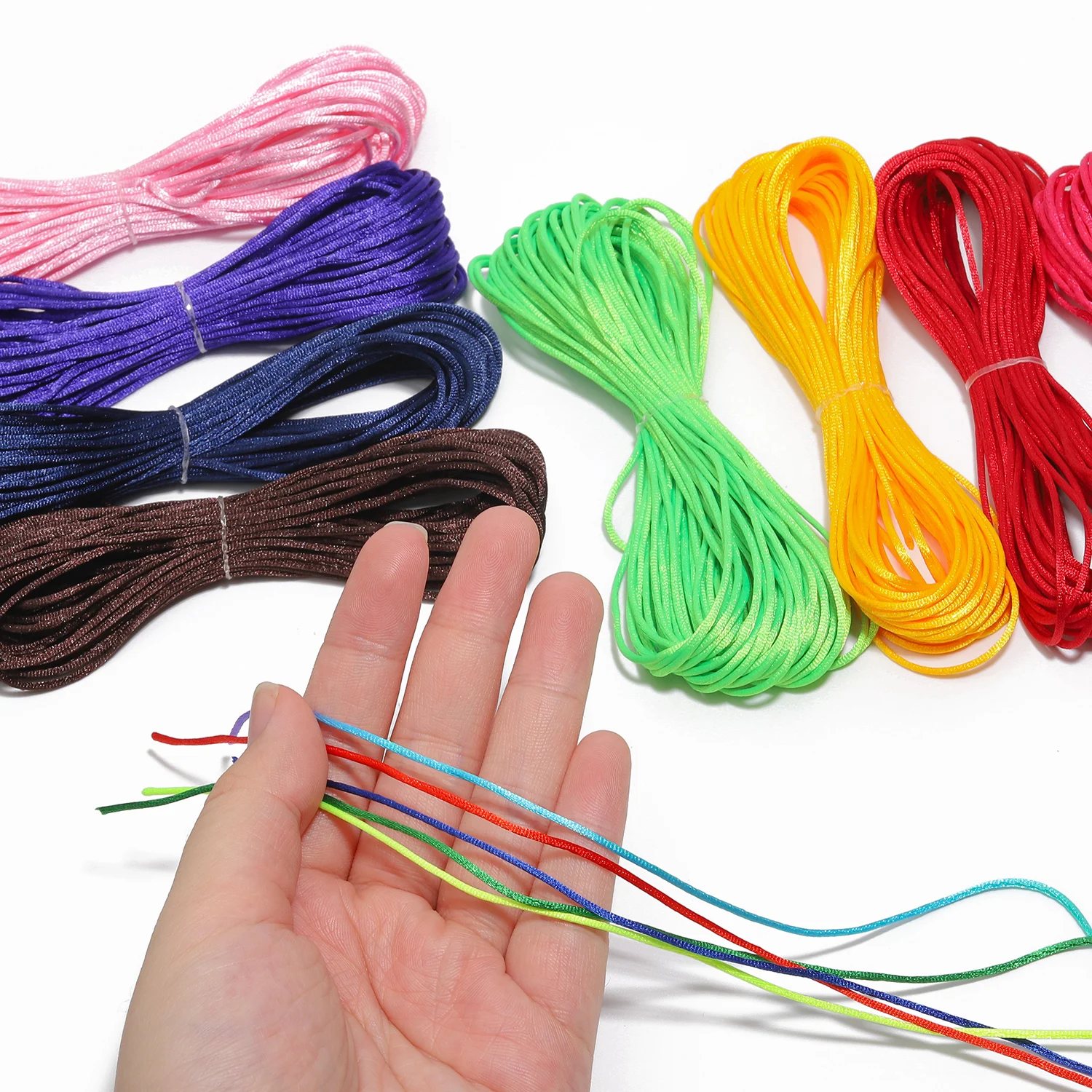 3roll 10Meter/roll Size 1.5mm Color Nylon Cord Chinese Knot Macrame Cord Bracelet Braided String DIY Tassels Beading Thread