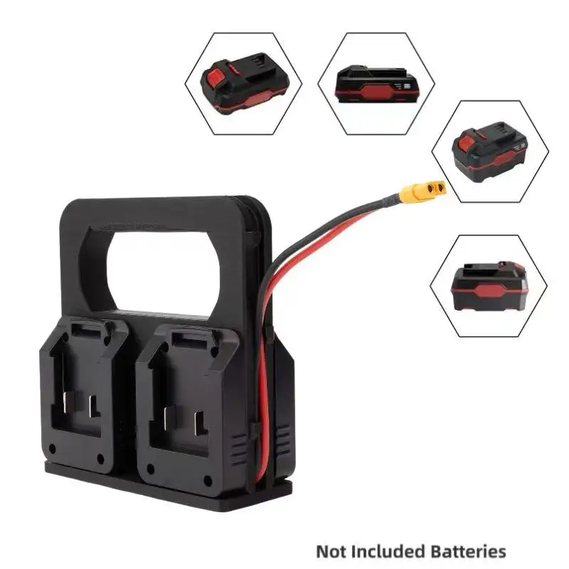 W/XT60 Adapter Port for Parkside X20V 4 Slot Battery Caddy Carrying Case Battery Holder Battery Expander Basket