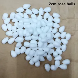 2.5cm 100pcs White Water Drop Modeling Foam Rose Bud For Nylon Stocking Flower Accessories Polystyrene Styrofoam Buds
