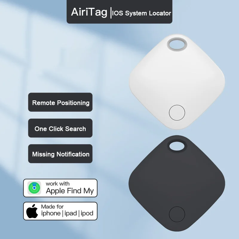 Long Distance Smart Tag GPS Tracker for Air Tag Key Finder Pet Wallet Bike Anti-lost Alarm Mini Locator Works with iOS Find My