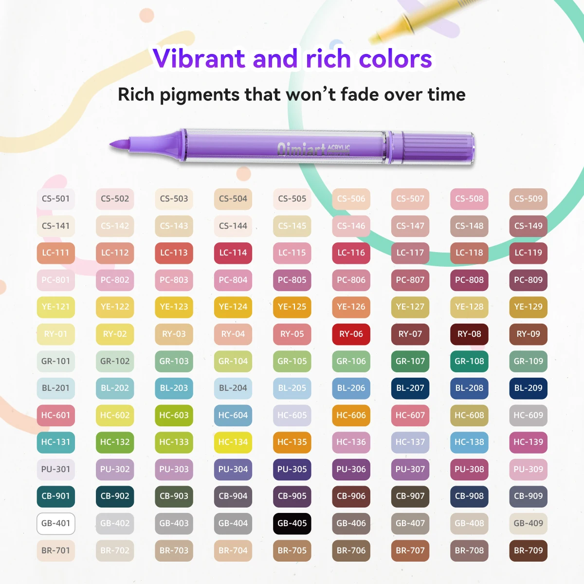 Languo Lightning Acrylic Marker Sets,72/126 Colors With Soft Brush Tip,Washable Quick-Drying Waterproof Ink