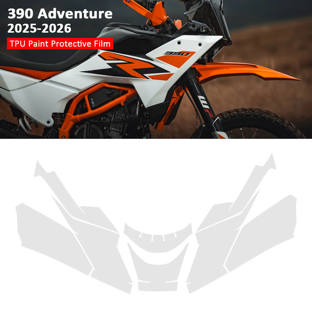 For 390 Adventure 2025-2026 TPU Paint Protective Film For KTM 390 ADV Motorcycle Fairing Protection Transparent PPF Body Kit