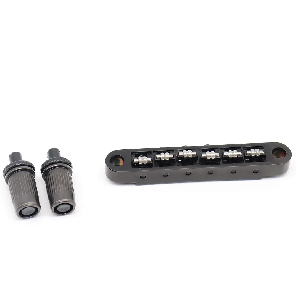 

1set Guiltar Bridge Roller Saddle Guitar Bridge for LP Electric Guitar Black
