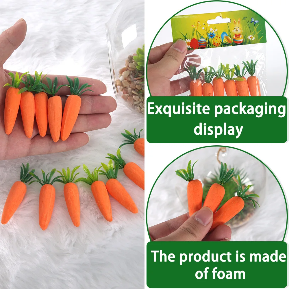 12 piece package of Easter decorations 7cm foam carrots Easter theme party decoration simulation carrot decorations