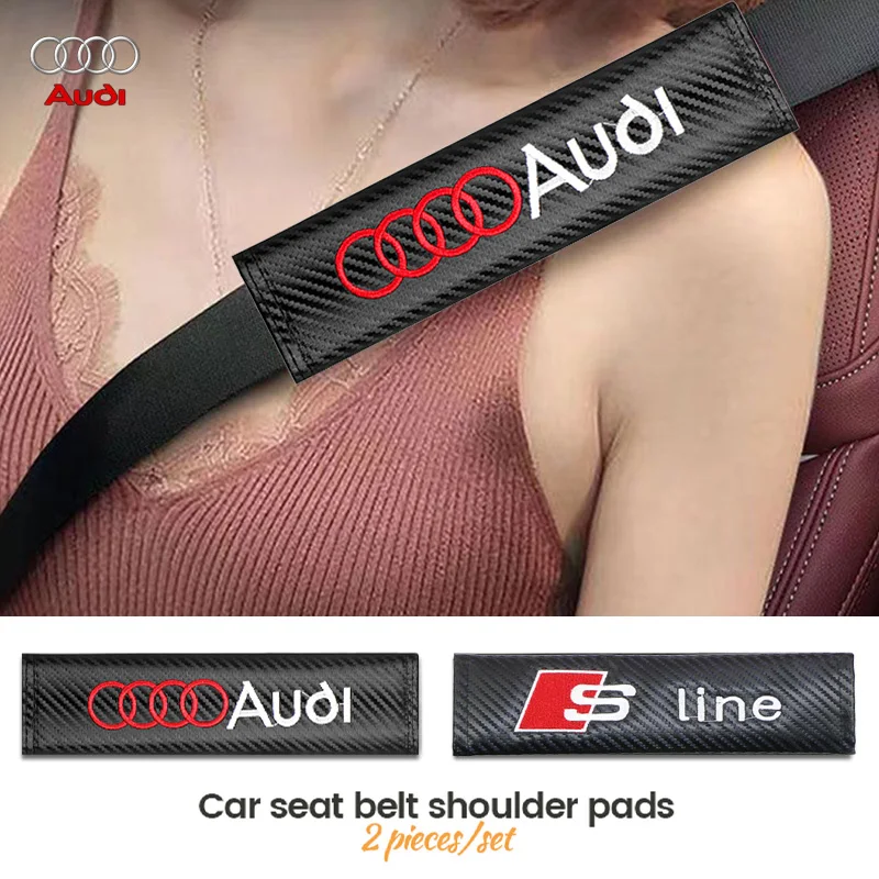 Car Seatbelt Shoulder Cover Seat Belt Guard Pad Extended Protection For Audi RS S Line RS3 RS4 A8 Q7 QRS5 RS6 RS7 S3 S7 S8 S5 S6