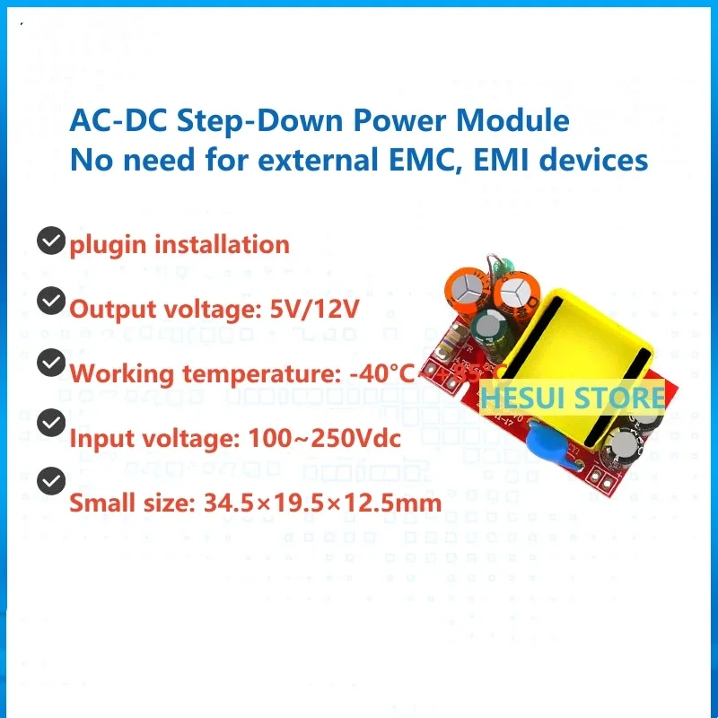 AC-DC Power Module 220V to 5V3.3V12V24V0.9A 3W Switching Power Supply Isolation Module