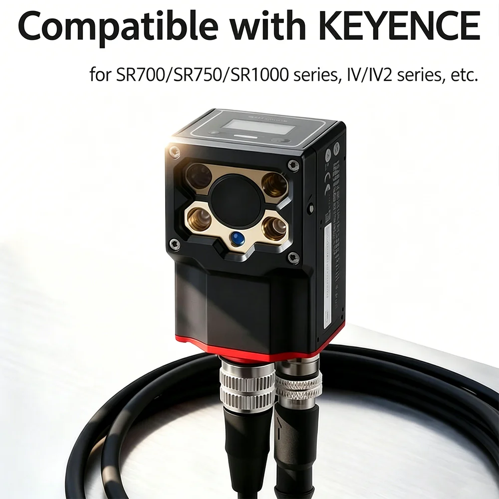 Compatible with KEYENCE IV SR Series Power IO Cable OP-87440 OP-87441 OP-87442 M12 12Pin Industrial Vision Sensor Cable