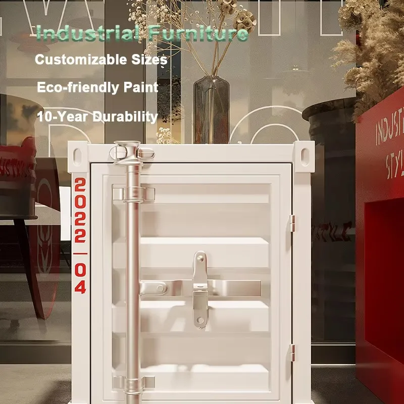 

Modern Punk Wrought Iron Bedside Table Simple Design Container Style Locker for Home Office Hotel Dormitory Living Room Cabinets