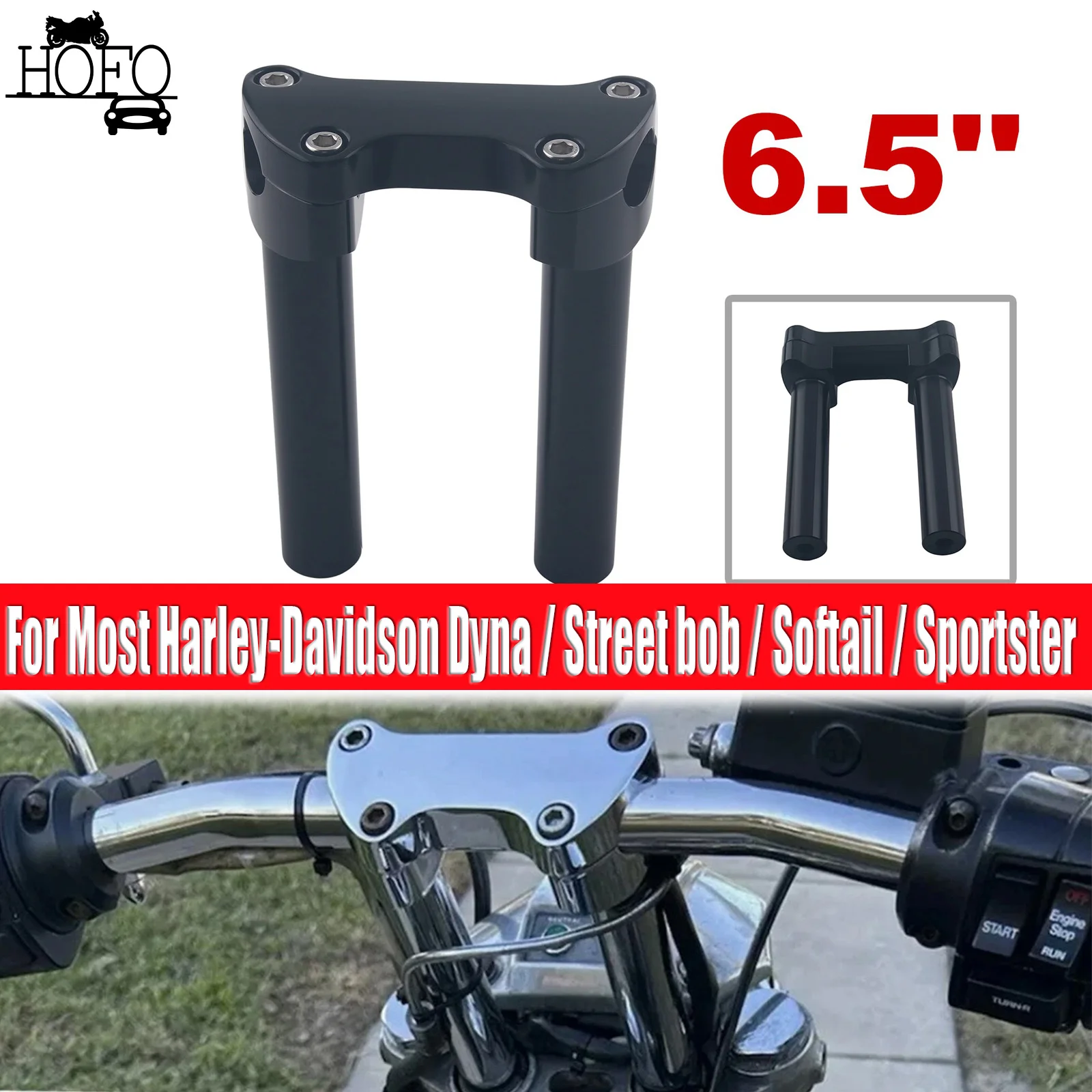 

6.5" Motorcycle Pullback Handlebar Riser For Most Harley-Davidson Dyna / Street bob / Softail / Sportster and Other Models
