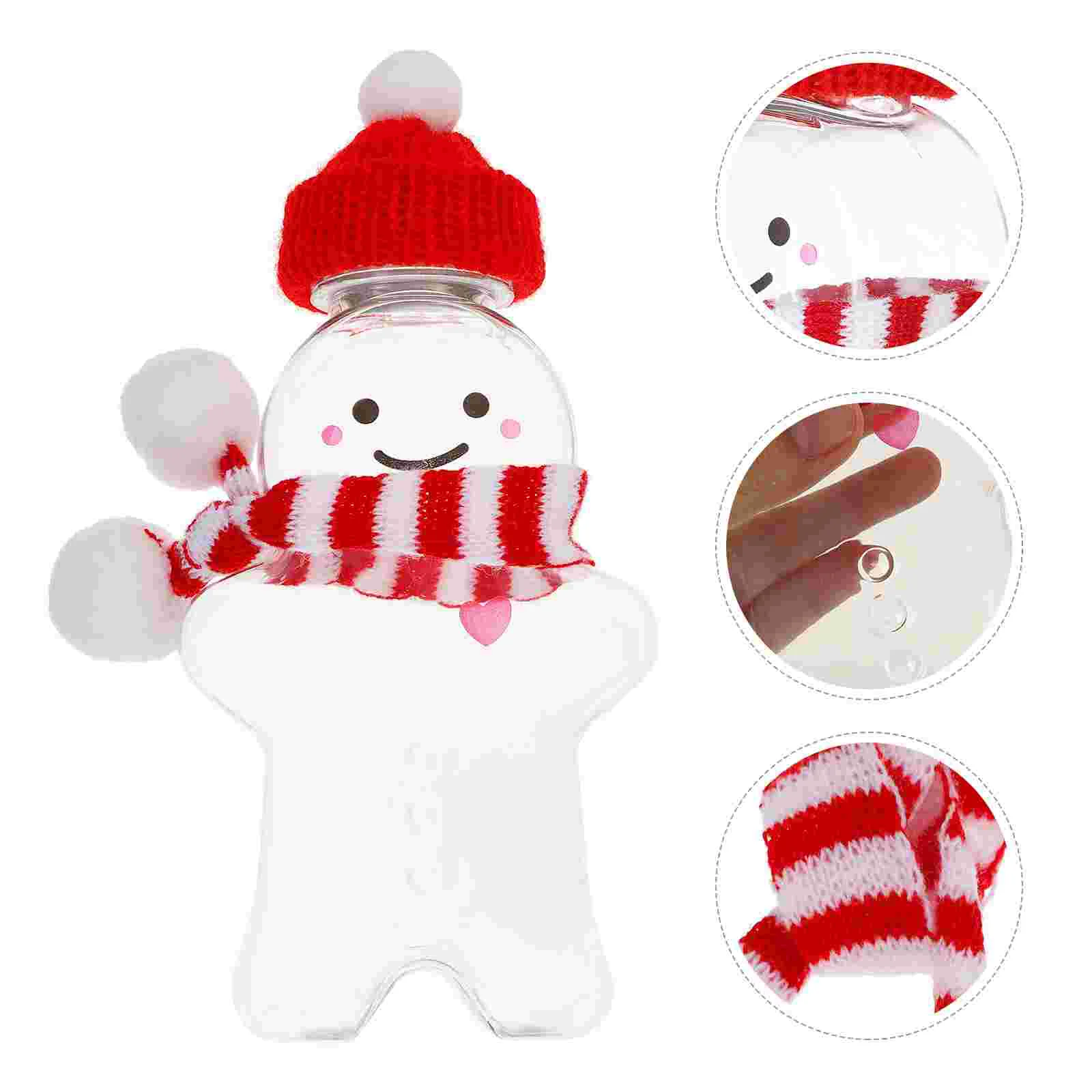 

3 Sets Christmas Gingerbread Man Shape PET Plastic Juice Bottles Clear Storage Jars Airtight Candy Containers Reusable Water