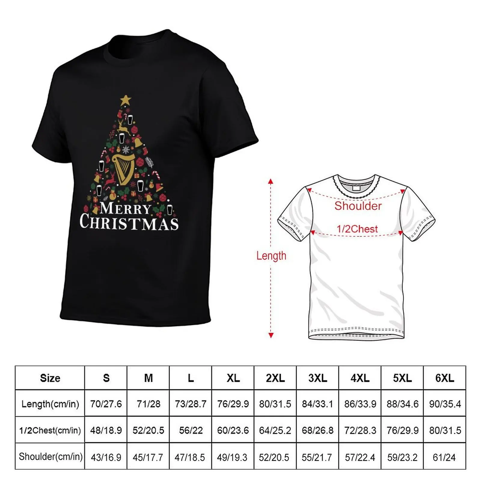 Merry Christmas Ireland T-Shirt man tshirt cotton t shirt pack man graphic t shirt T-shirt