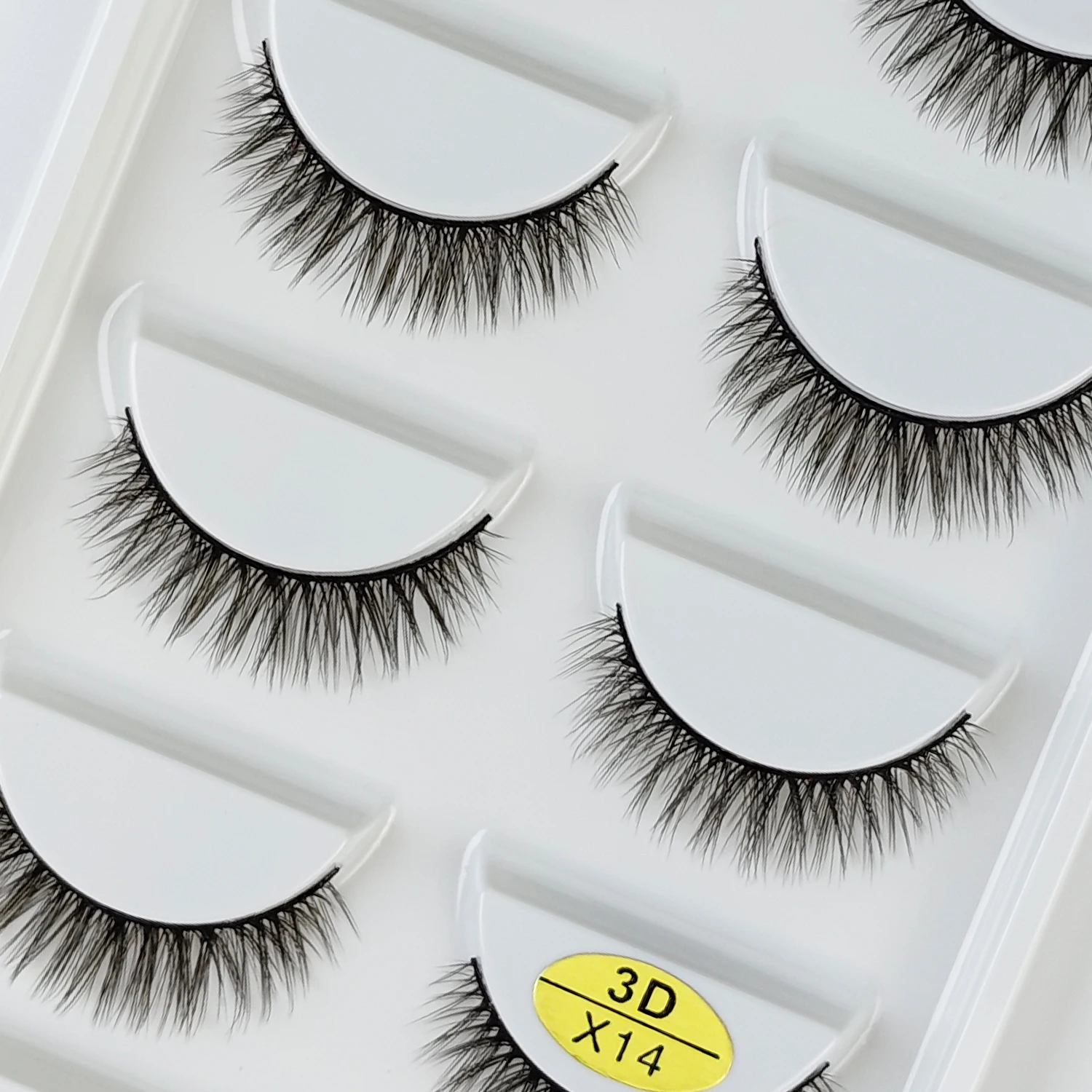 MIOFIA 21 Styles X14 X08 X01 5 Pairs Natural 3D Faux Mink False Eyelashes, Handmade Volume Lashes Makeup Beauty Tools Wholesale