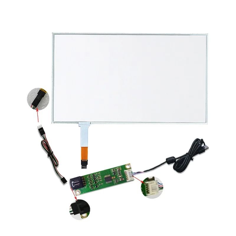 

13.3" 4-wire 306*177.5mm Resistive Digitizer Resistive Touch Screen Panel Sensor + USB Controller 306x177mm