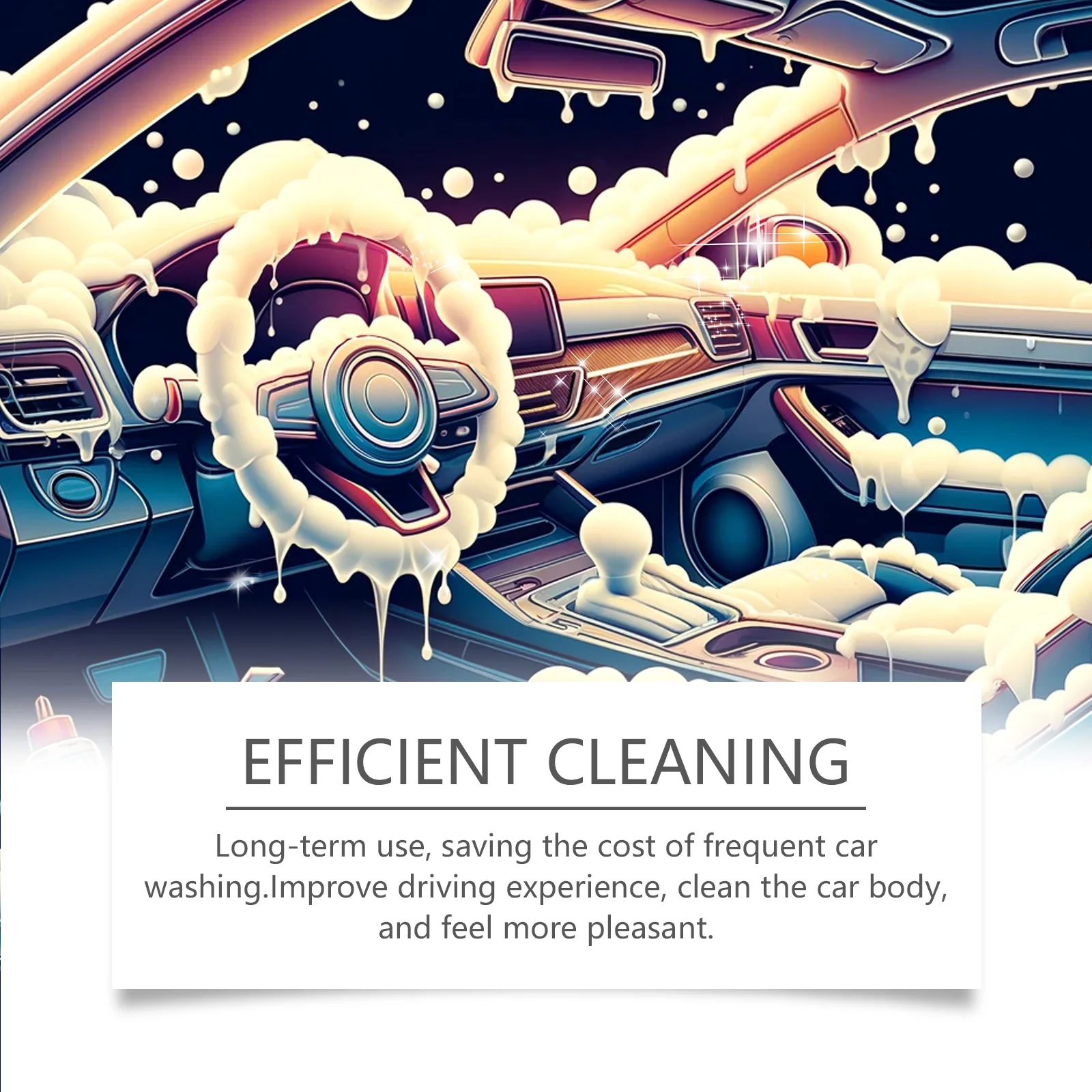 Multi-Purpose Foam Cleaner for Cars & Home - Auto Interior Detailing, Stain Remover | Quick-Dry Car Care Formula image 3