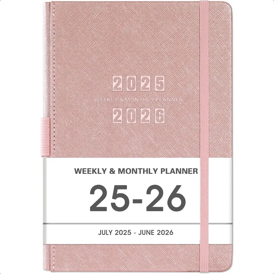 

20252026 Academic 20252026 2526 Weekly and Monthly 5.75 x 8.25 Jul. 2025 June. 2026 Saffiano Leather with Thick Paper Back P