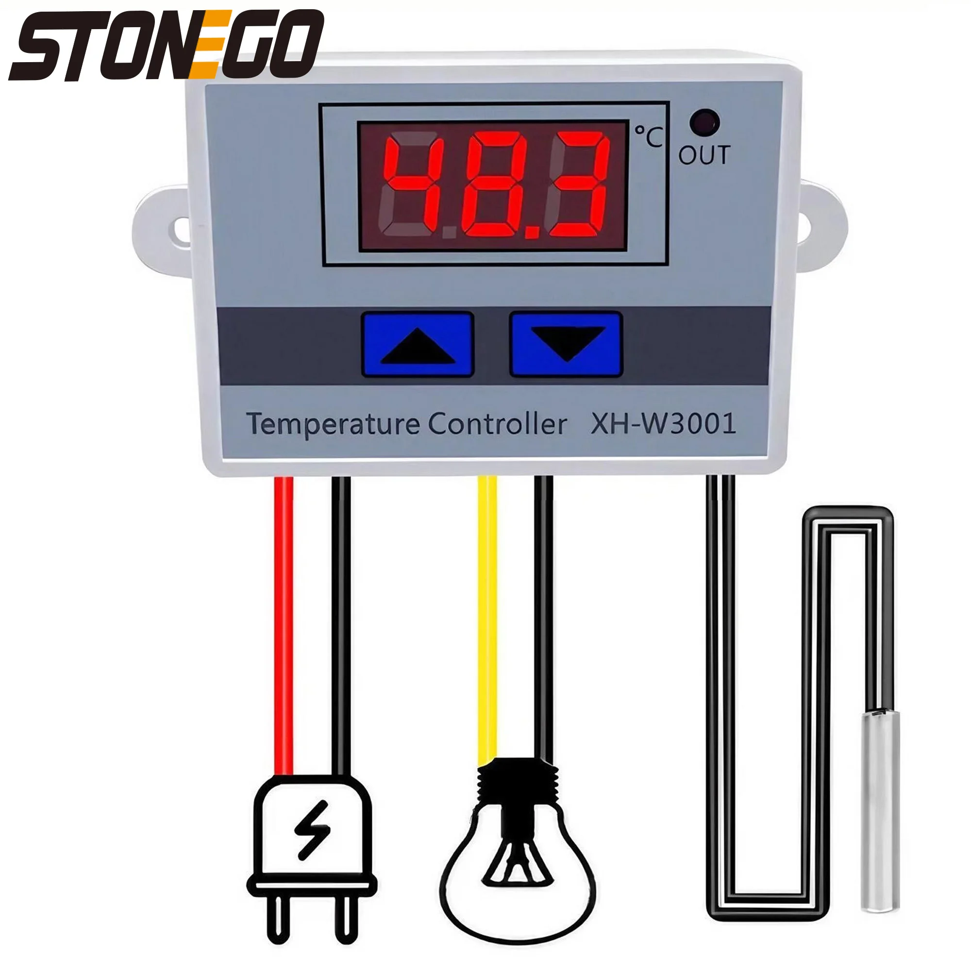 STONEGO 1PC Mikrokomputer Cyfrowy regulator temperatury Cyfrowy wyświetlacz Termostat Przełącznik sterujący