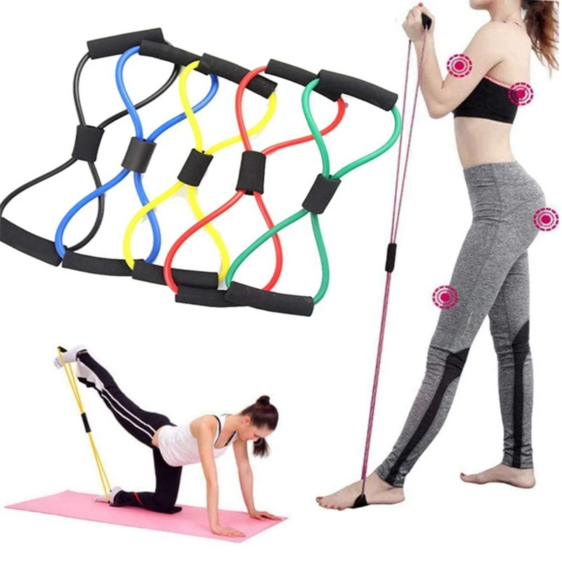 1pcs Latex Resistance Band Yoga Fitness Exercise Pull Ropes Home Gym Sports Training Bands Pilates Leg Arm Stretching Strap