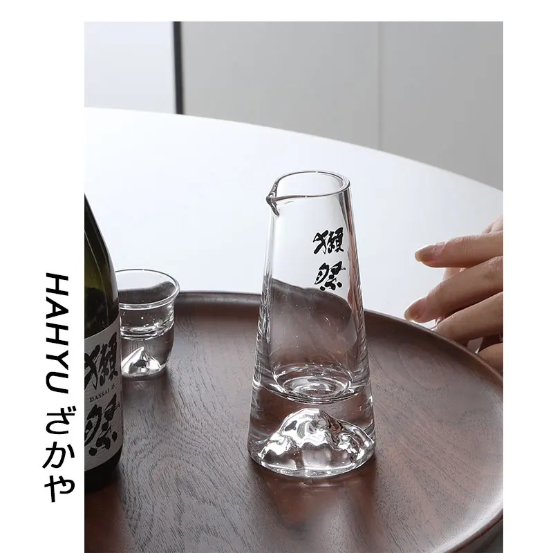 Dassai Japanese Traditional Handcrafted Crystal Sake Bottle Glasses for Cold Sake