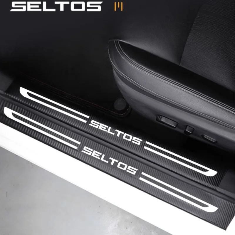 

Car Door Threshold Sill Sticker For Kia SELTOS Emblem 2025 2015 2017 2020 2021 Door Edge Trunk Protector Anti Scratch Strips