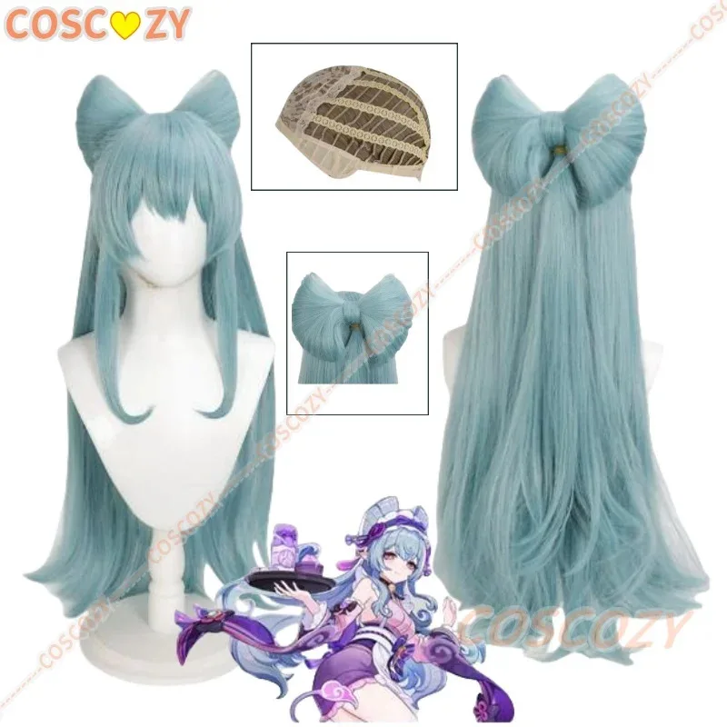 

Cosplay Genshin Impact Yumatisuki Mizuki Wig Light Green Cyan Bow Tie Long Hair Halloween Sweet Dreams Women Girls With Wig
