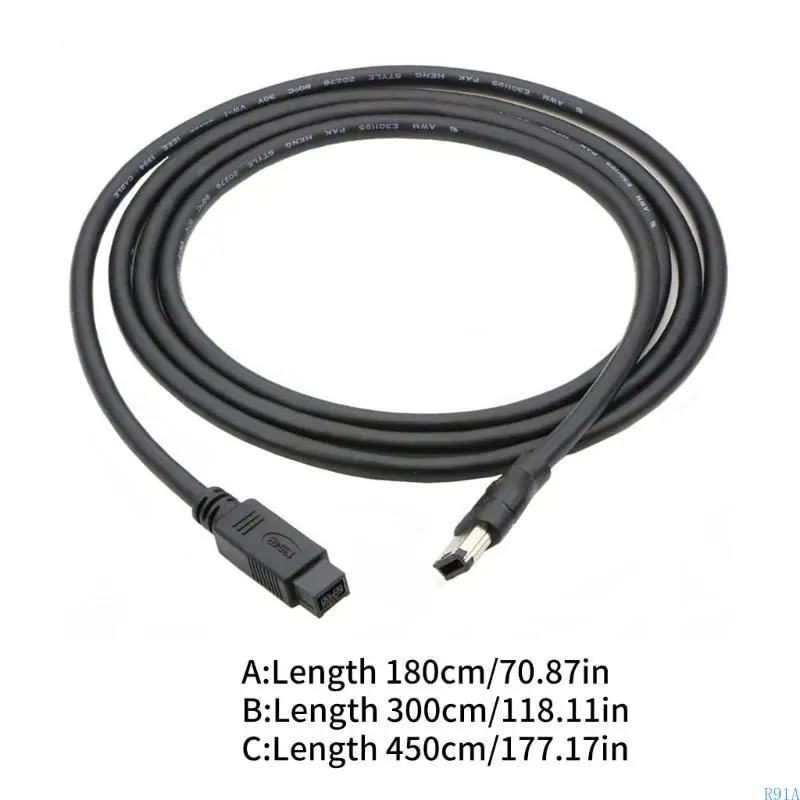 R91a Firewire IEEE 1394 كابل محول 6 دبوس إلى 9pin كابل توصيل لتوصيل الماسحات الضوئية