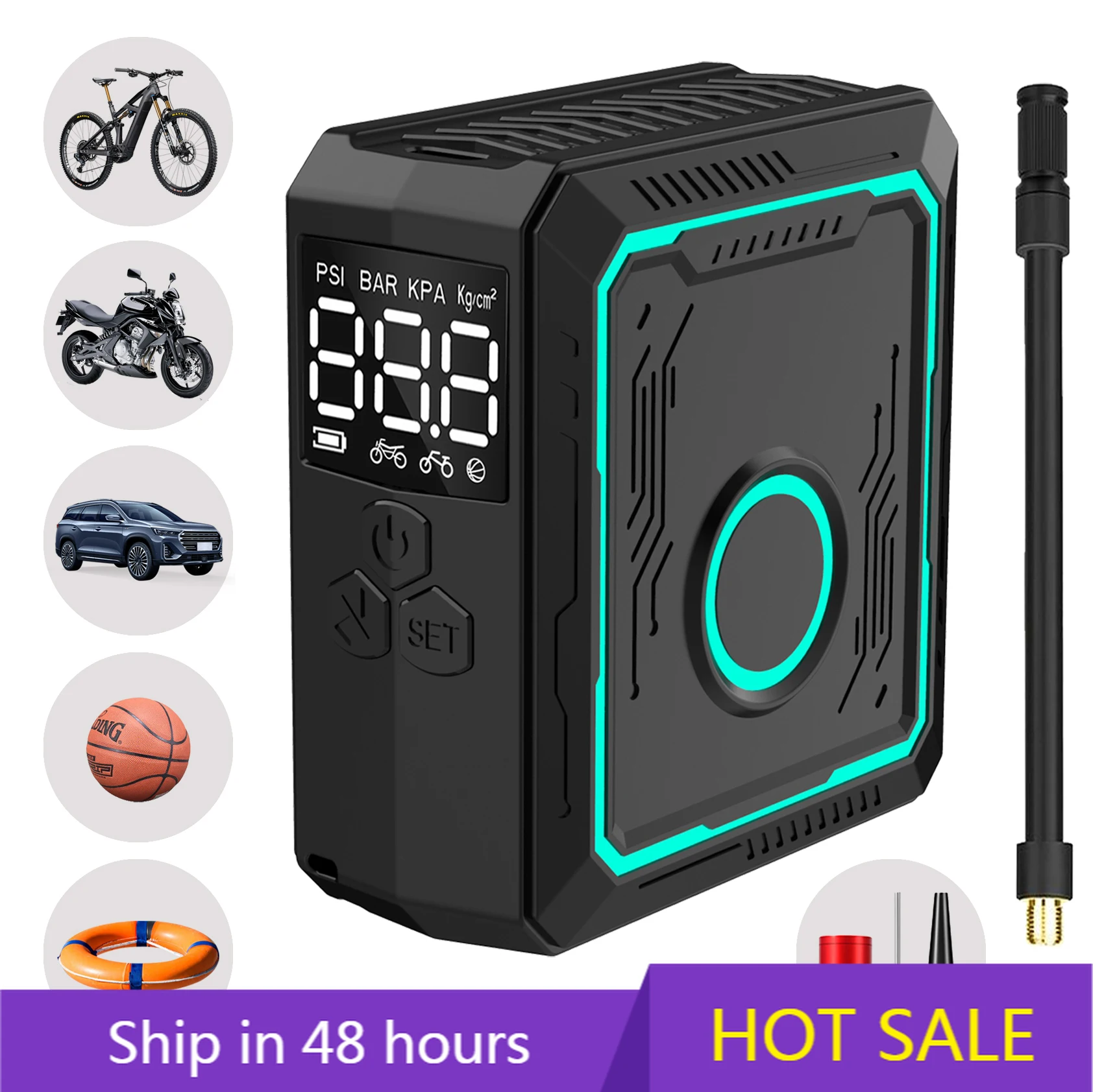 

POWER LEAPLatest Trend Мини Портативный Беспроводной Мотоцикл Велосипед Автомобильный Насос Воздушный Компрессор Насос Электрический Мяч Воздушный Насос T