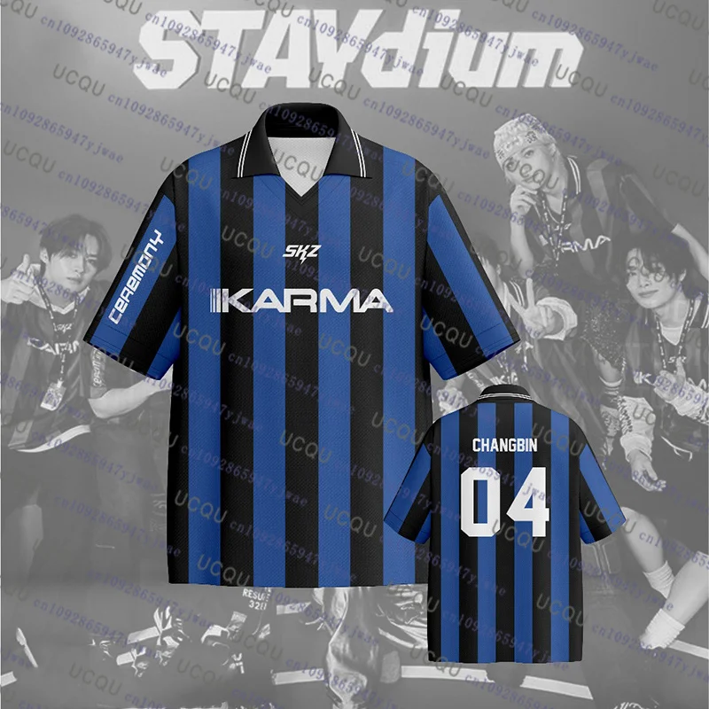 Kpop Stay Karma Album Fans t-shirt Felix Bangchan Hyunjin Streetwear ample Sport surdimensionné Polo à manches courtes haut vêtements pour enfants