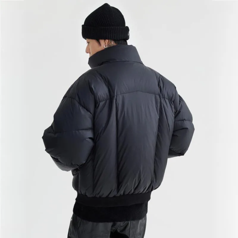 HKSH Autumn Winter New Men's Trendy American Style High Street Short Down Jacket Elegant Casual Stand Collar Padded Coat HK13057