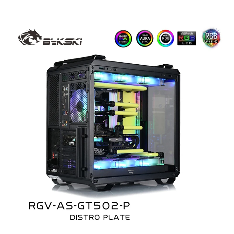 Imagem -03 - Bykski pc Kit de Placa de Distribuição de Refrigeração de Água para Asus Tuf Gt502 Case Sistema de Refrigerador de Água Reservatório de Placa de Via Navegável Rgv-as-gt502-p