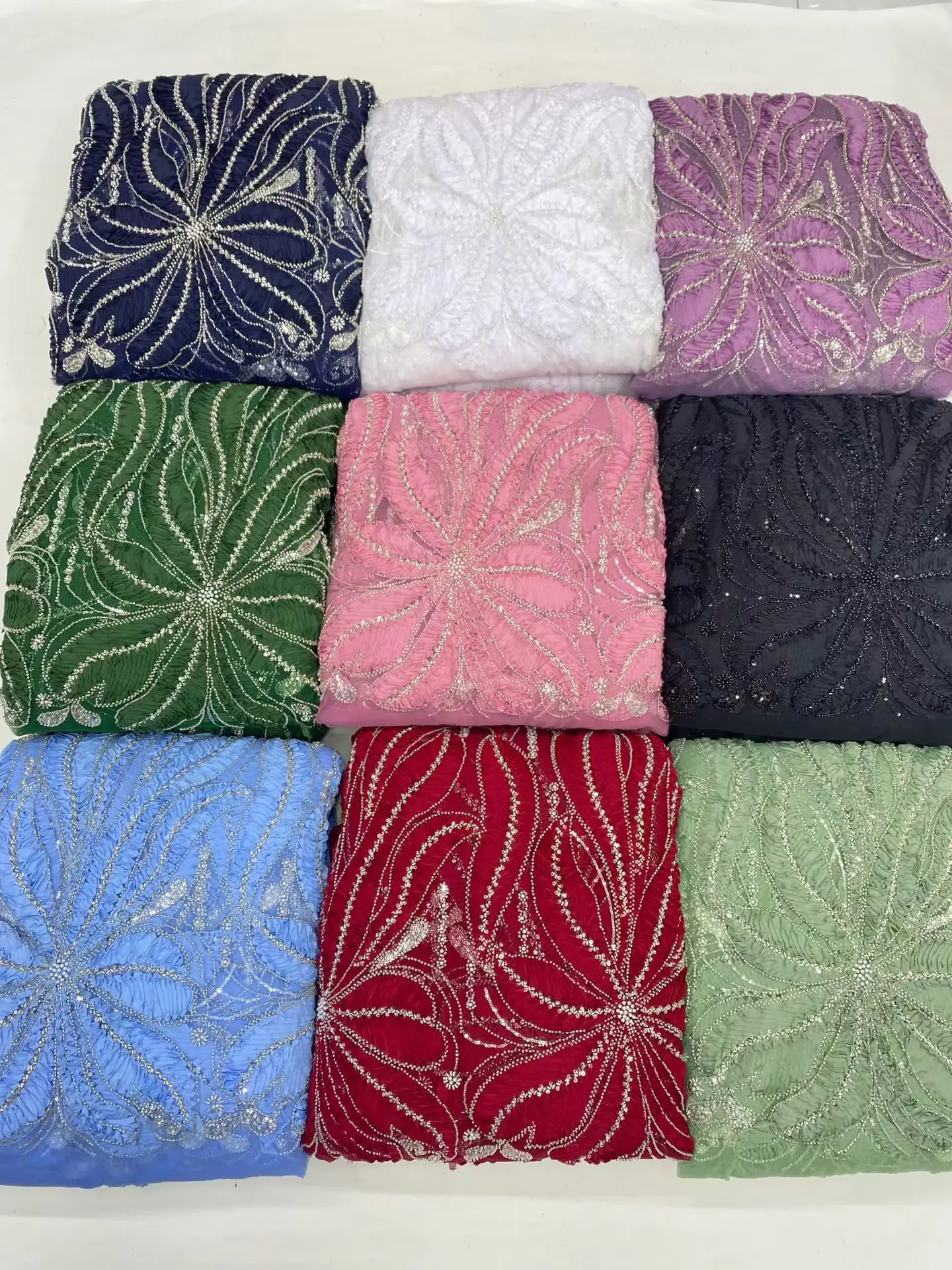 

5Yard Black Mesh Tulle Fabrics With Sequin & Beaded,African & French Lace Fabric Per Meter, Suitable For Wedding Dresses Design