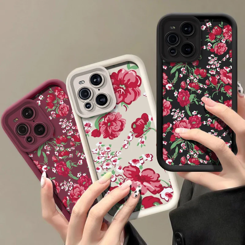 Flowers Print Phone Case For Motorola Moto G85 G75 G54 G56 G86 Edge 50 60 Funsion 40 Neo E13 E14 Matte Shockproof Soft Cover