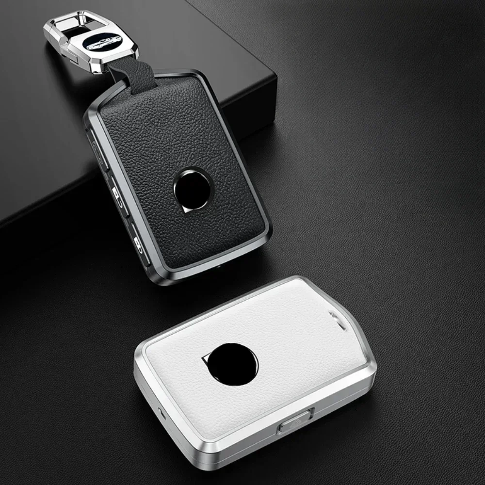 Aluminum Alloy Leather Car Key Case Cover Shell For Volvo S90 S60 XC60 XC90 XC40 C40 V60 V90 T6 T8 Auto Accessaries Keychain