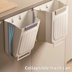 Kitchen Wall-mounted Foldable Trash Can Household Kitchen Cabinet Hanging Garbage Multifunctional Kitchen Cleaning Trash Can