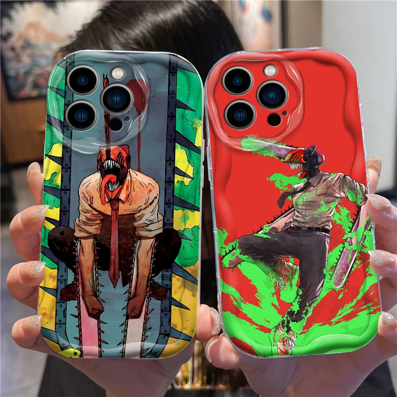 Motosega uomo Comic Cool per Apple iPhone 15 14 13 12 11 XS XR X Pro Max Plus Wave Oil Funda Phone Case