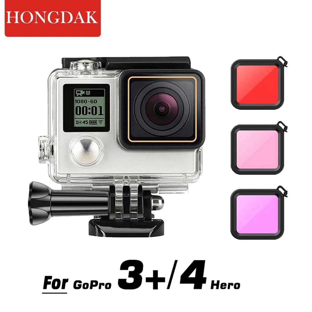 40m Gopro 3+ 4 Wodoodporny pokrowiec na kamerę Go pro Hero 3+/4 Podwodne nurkowanie Obudowa ochronna Akcesoria do kamer akcji