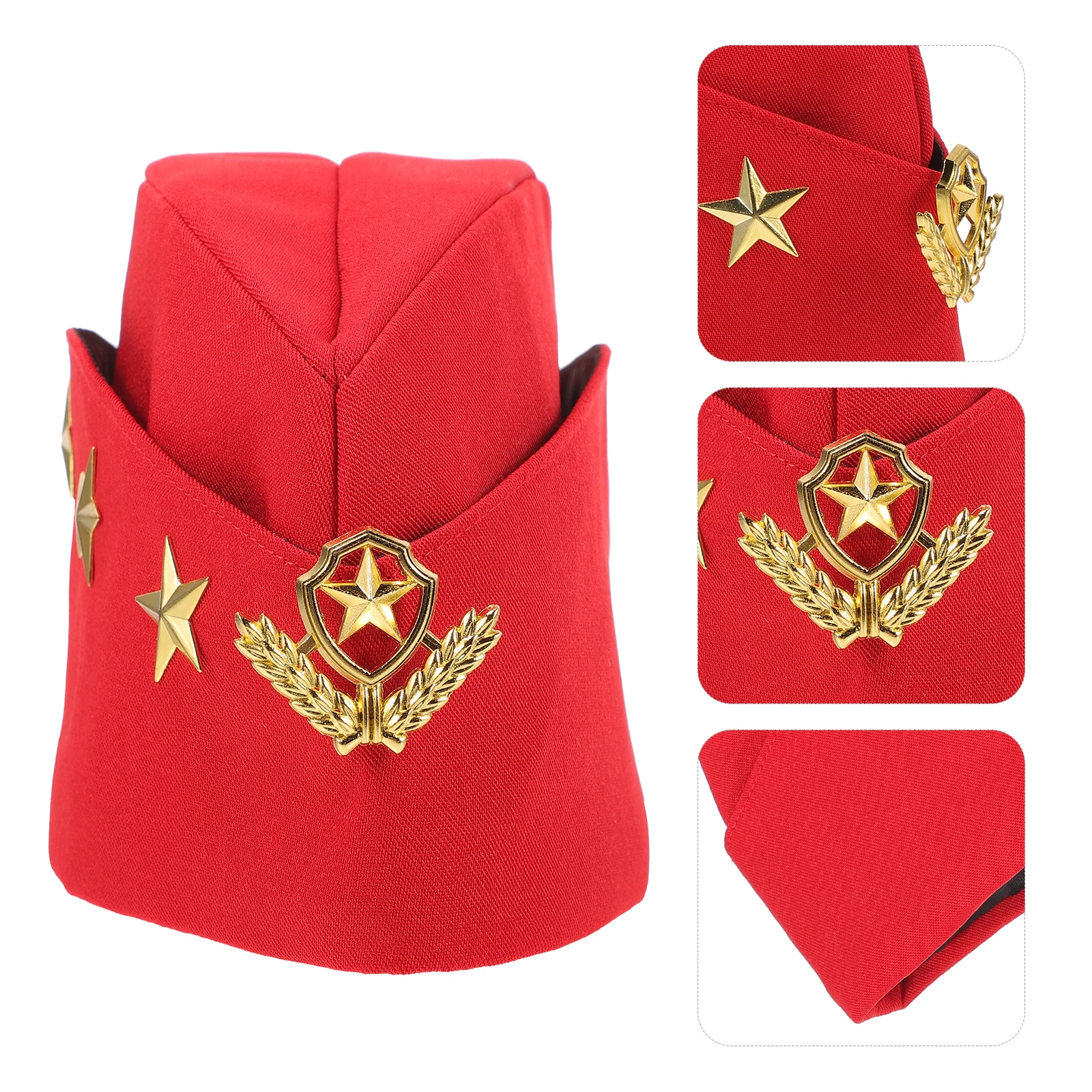 

Sailor Dance Hat Red Open Top Russian Cap Boat Shape Hat Performance Party Accessories Cosplay Birthday