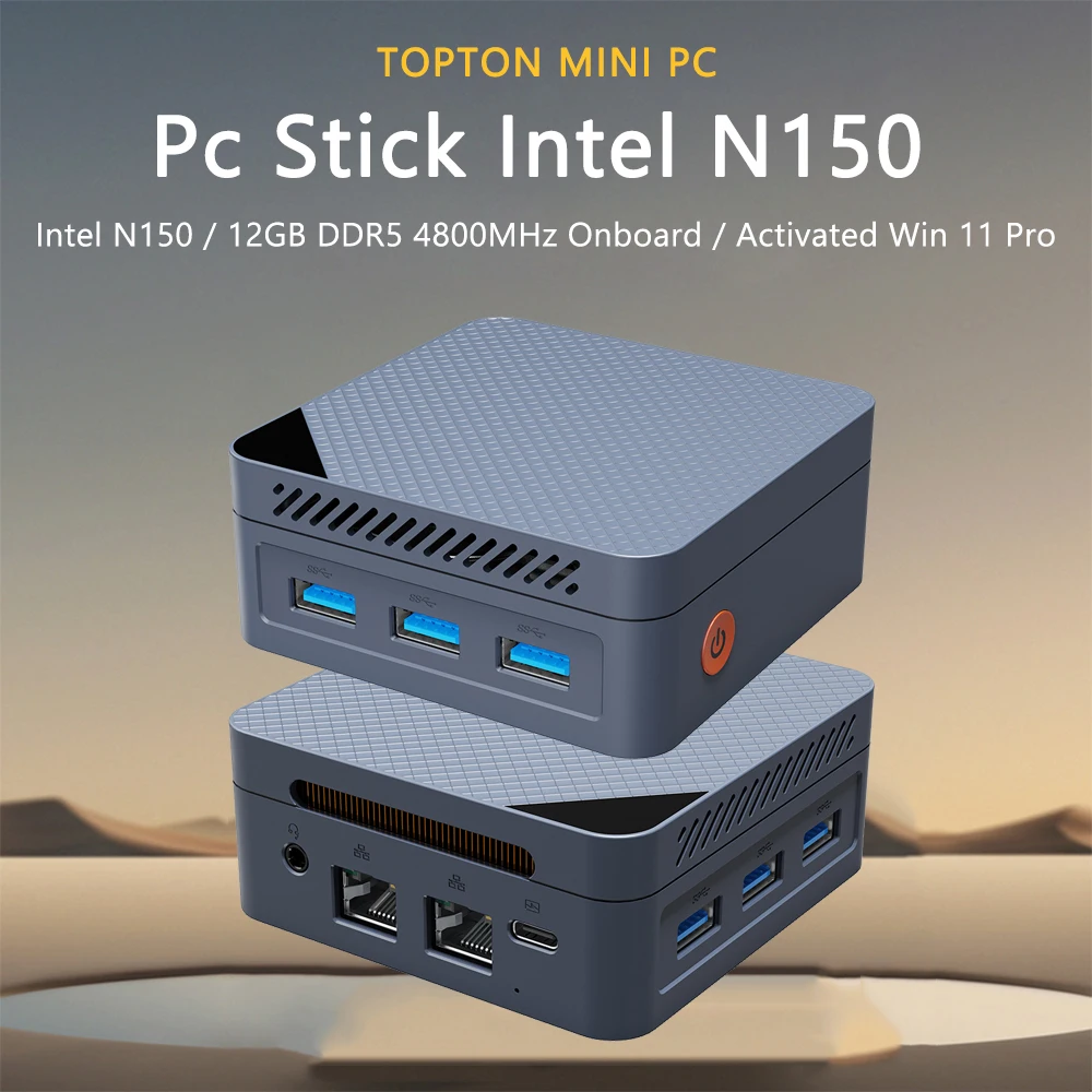 Upgrade Pocket Mini PC M8S Twin Lake Intel N150 Besser als N100 Windows 11 12 GB DDR5 4800 MHz Gaming PC Desktop-Computer 2 LANs