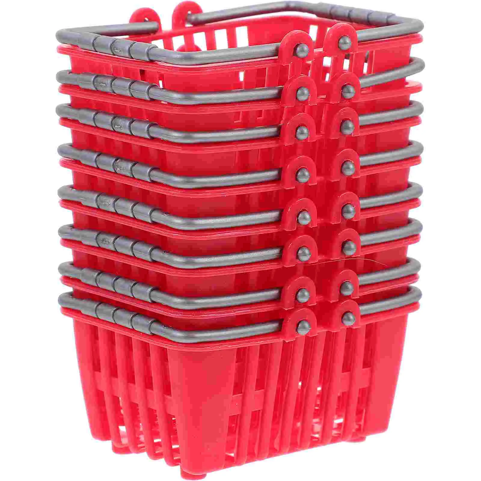 20 Pcs Toddler Toys Mini Shopping Basket Kids Cart Red Grocery Baskets Cute Little Child