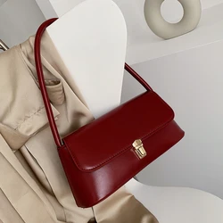 Retro French Women's Red Underarm Bag Popular New Trend Korean Version Versatile One Shoulder Satchels Bag Wedding Bride Bag