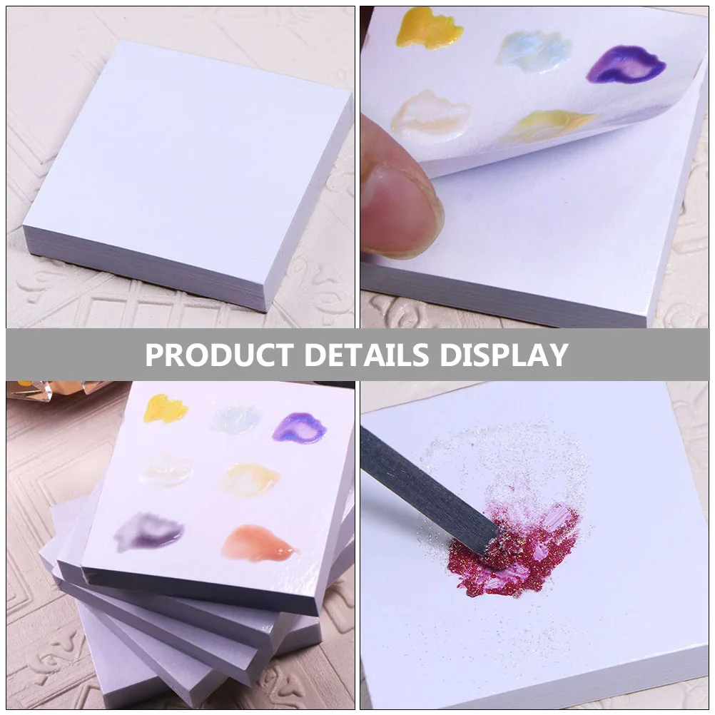100pcs Nail Art Color Mixing Paper Thick Disposable Palettes For Salon Manicure Tools Gel Polish Trays Beauty Makeup Palette