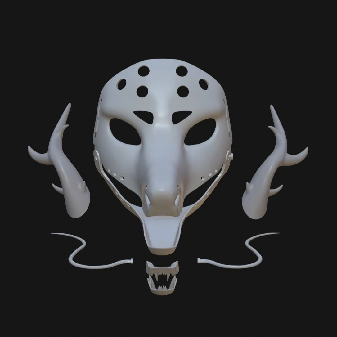 

Base Mask Semi-realistic Chinese Dragon and Beast Skull Movable Jaw Cosplay Accessories