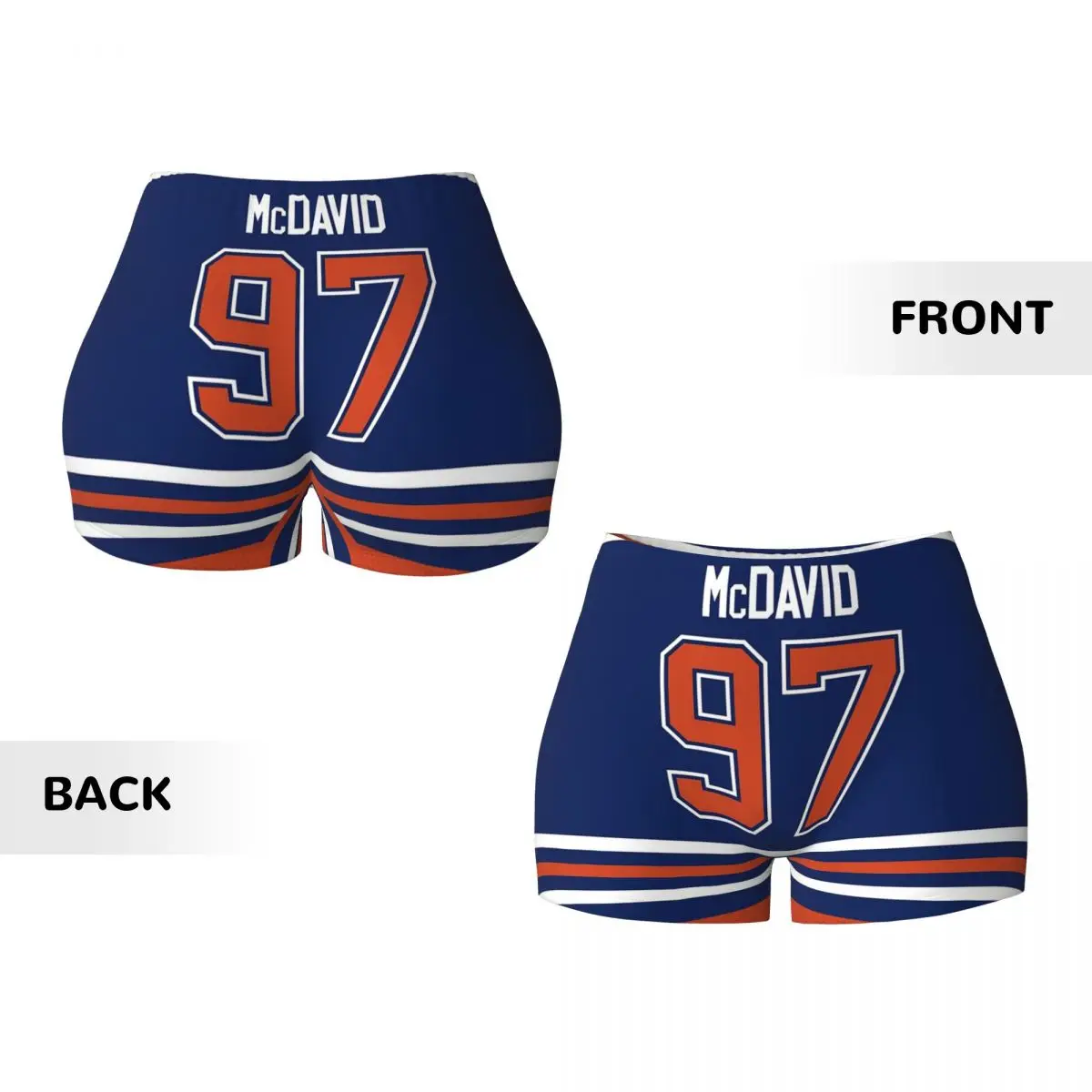 カスタム エドモントン オイラーズ コナー・マクデイビッド ホームジャージ バックフォンケース ヨガショーツ 女性用 ジム ワークアウト ランニング アスレチック バイカーショーツ