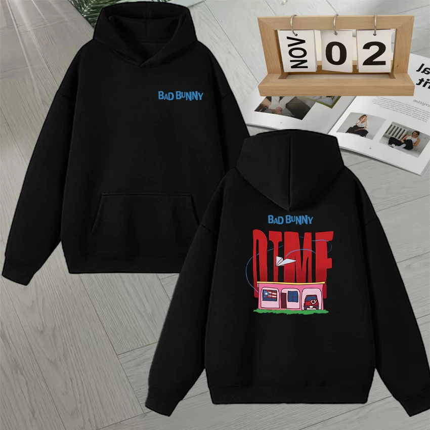 

Bad Bunny DTMF En La Casita World Tour 2026 Sweatshirt Men Women Vintage Fleece Long sleeve Hoodie Autumn Winter Loose Pullover
