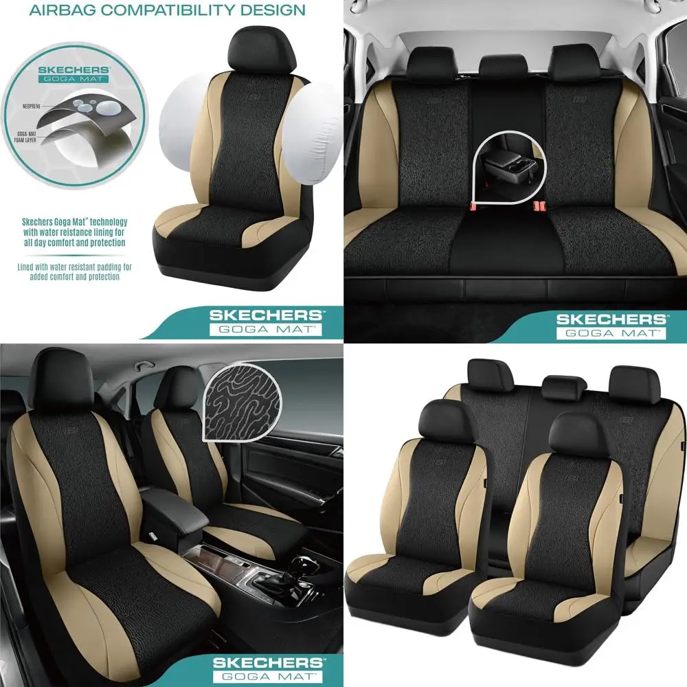 

Universal Waterproof Car Seat Covers with GOGA Mat Tech, Airbag-Safe, Beige for Cars, Vans, Trucks & SUVs