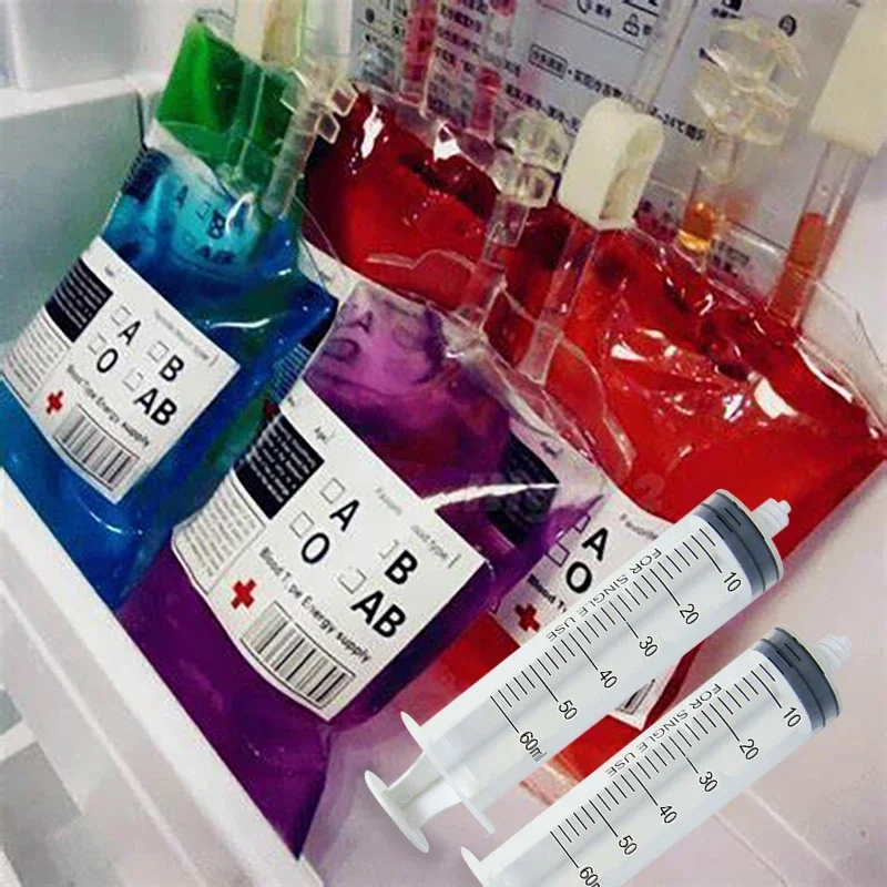 Halloween Wampir Blood Bags Juice Drinking Energy Pack Cosplay Vampire Horror Props Halloween Party Decoration 2024 Supplies