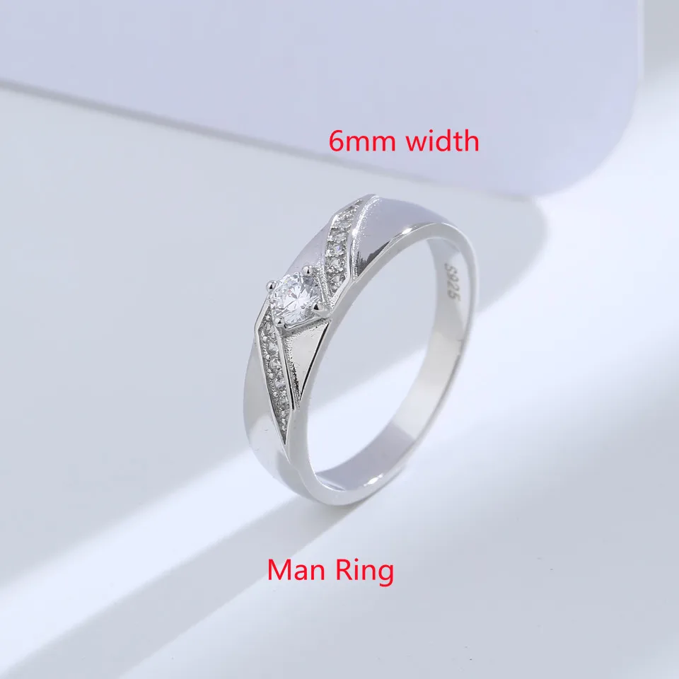 925 Sterling Silver Wedding Ring Set for Couples