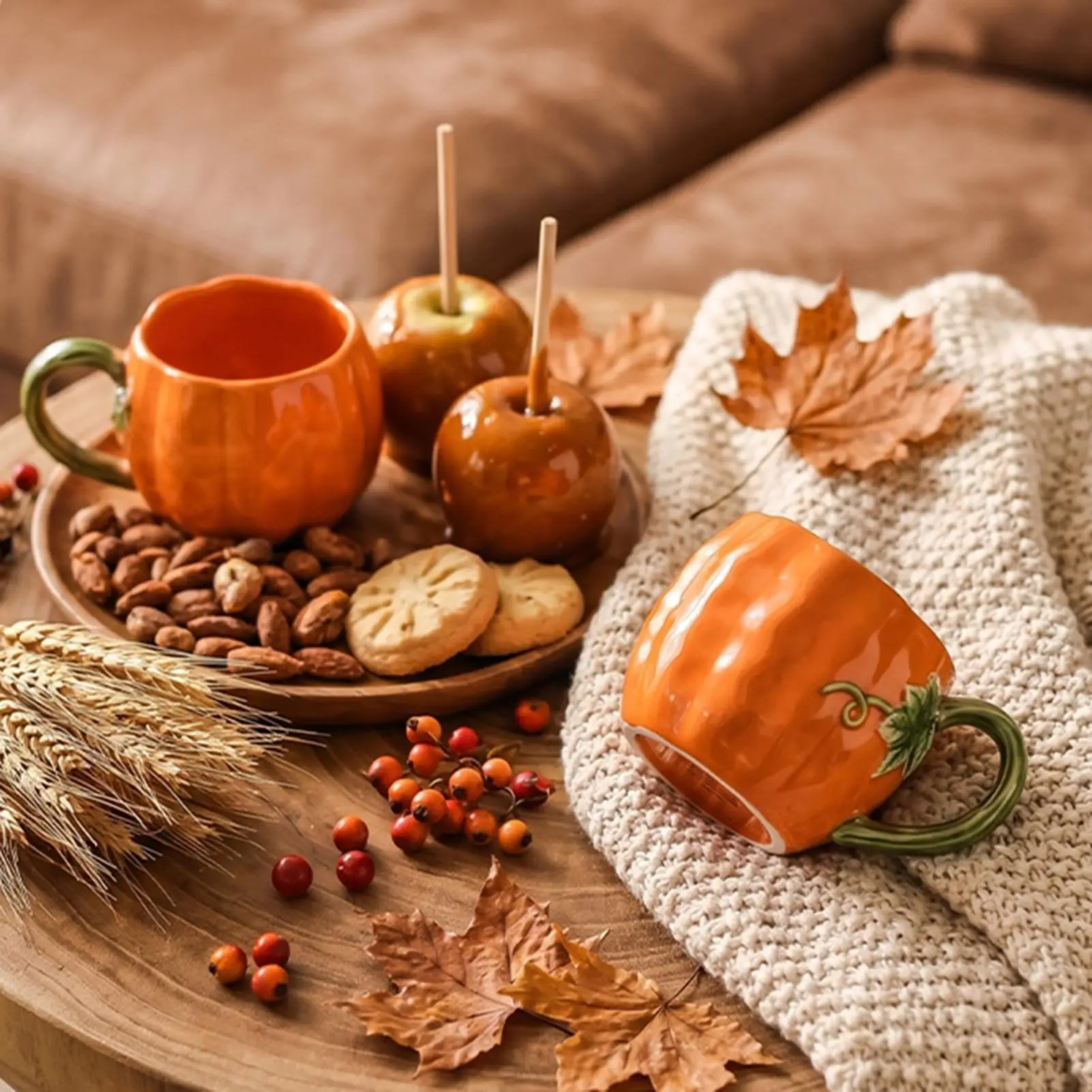 380ml Pumpkin Ceramic Mug Harvest Festival Coffee Cup Autumn Decoration For Milk Water Juice Latte Tea Thanksgiving Day