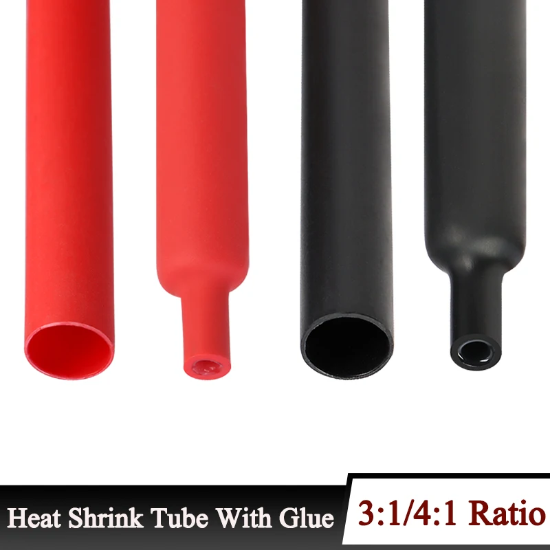 

1~10m 3:1/4:1 Ratio With Glue Heat Shrink Tube ID 1.6mm - 50mm Adhesive Lined Dual Wall Polyolefin ﻿Wrap Cable Protect Sleeve